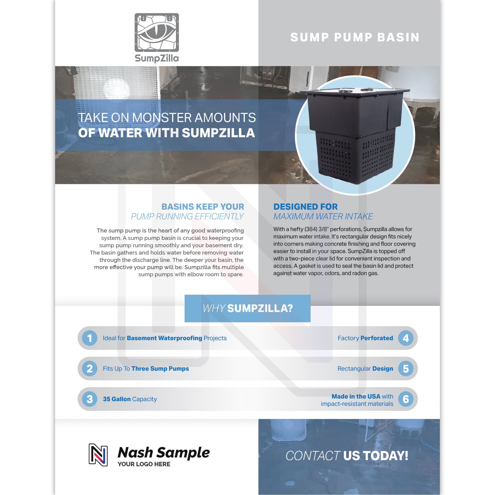 SumpZilla Sales Sheet