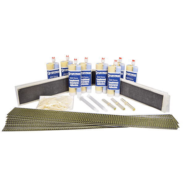 Corner Kit with (4) Corner braces, (8) 3’ ReGrid extension straps, (8) tubes of 4000 epoxy tubesets image