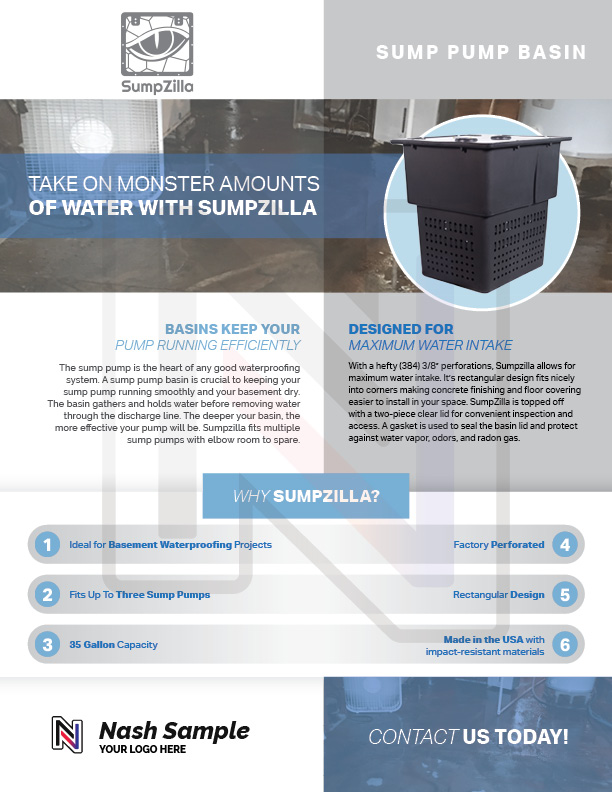 SumpZilla Sales Sheet image